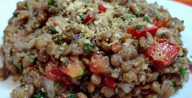 Receta tabule de lentejas vegano original