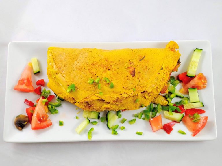 Receta de tortilla francesa vegana con harina de garbanzos