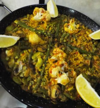 Paella vegana, vegetal y vegetariana fácil