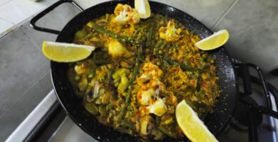 Paella vegana, vegetal y vegetariana fácil